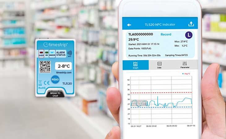 temperature logger Timestrip app