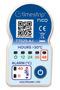 biological specimen temperature indicator