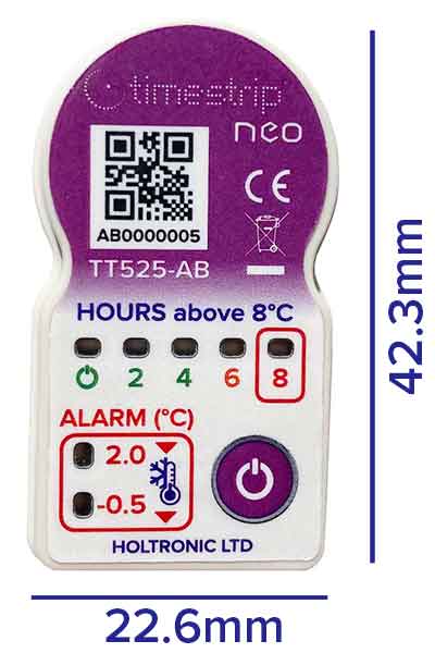 2-8C -0.5C temperature indicator for fridge shipments
