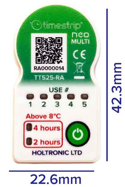 525-RA multiple use 8C temperature indicator 2-4 hour rule food service