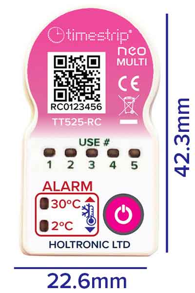 525rc 2-30C temperature indicator for extreme room temperature shipments