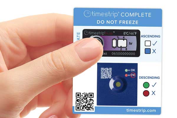Complete cold chain temperature indicator activation